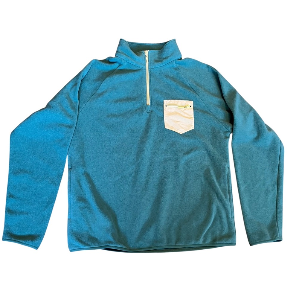 NWT Cotton On Mens Quarter Zip Polar Fleece Pullover Tennis Green Large